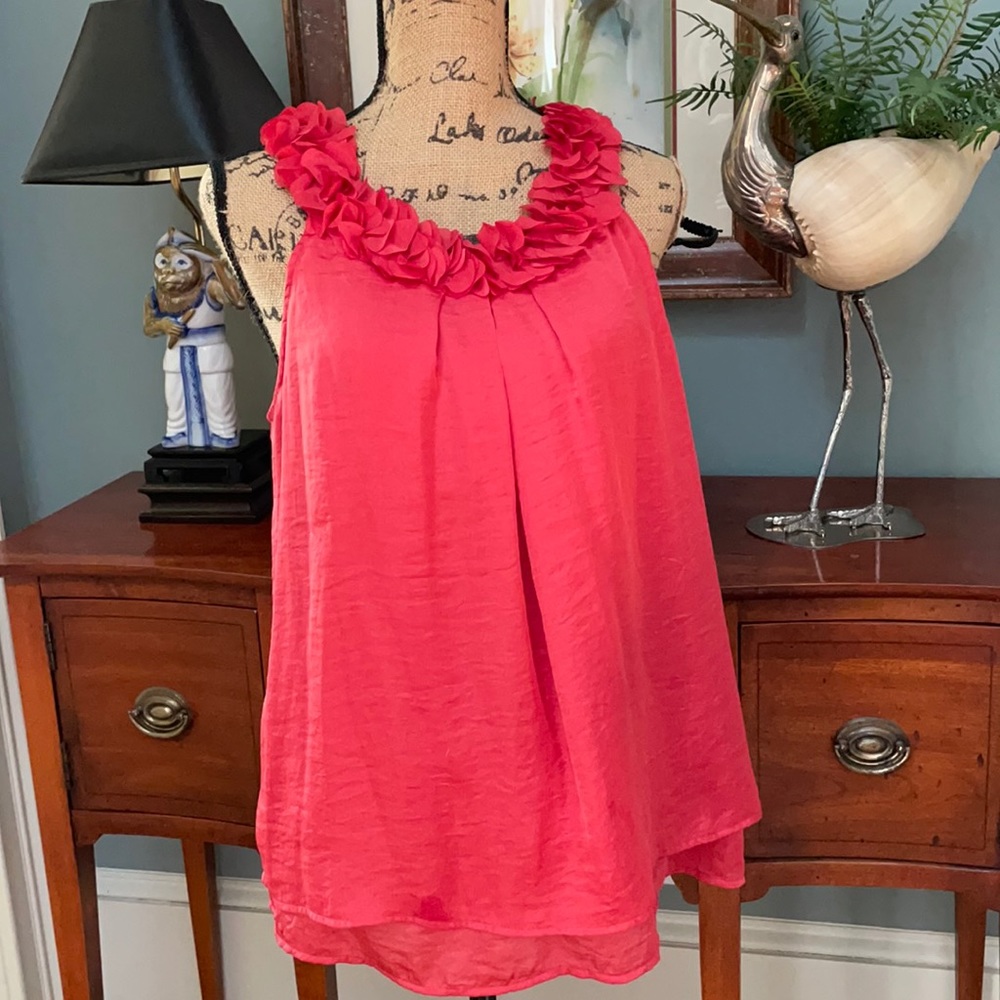 New Adiva Coral Cutaway Blouse Size L